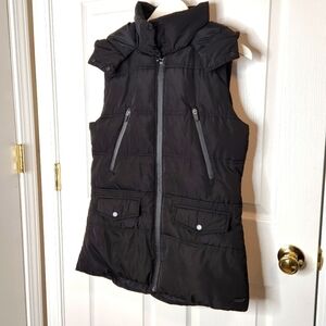 Betsey Johnson puffer vest with hood fall trend or winter vest